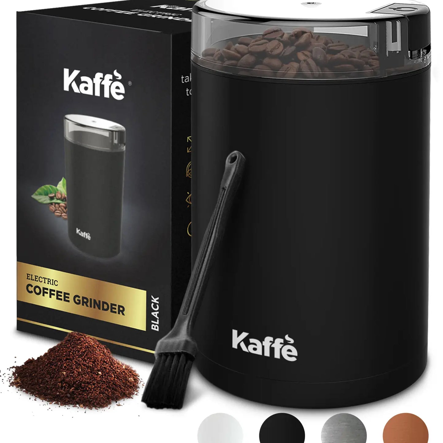 Kaffe Electric Coffee Grinder w/ Cleaning Brush - 3.5oz